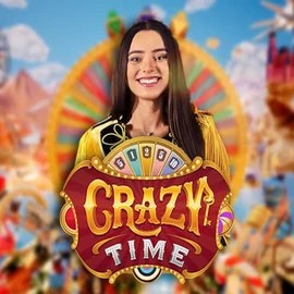 Live Casino logo of Crazy Time from Evolution at Wolf Casino