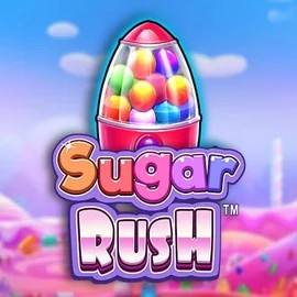 Sugar Rush slot logo by Pragmatic Play at Wolf Casino